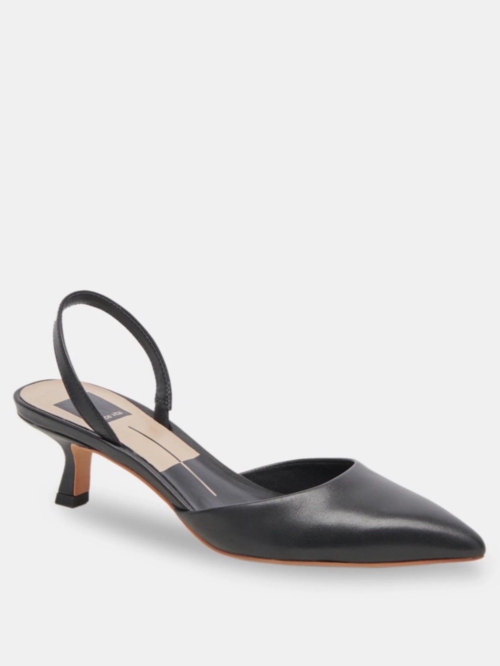 Dolce Vita Corsa Black Pointed Slingback Kitten Heels